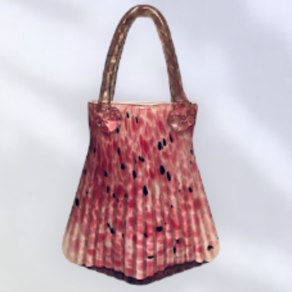 Vintage Y2K Murano Speckled Pink Glass Purse🌸Substantial Art Decor🌸 - Picture 10 of 15